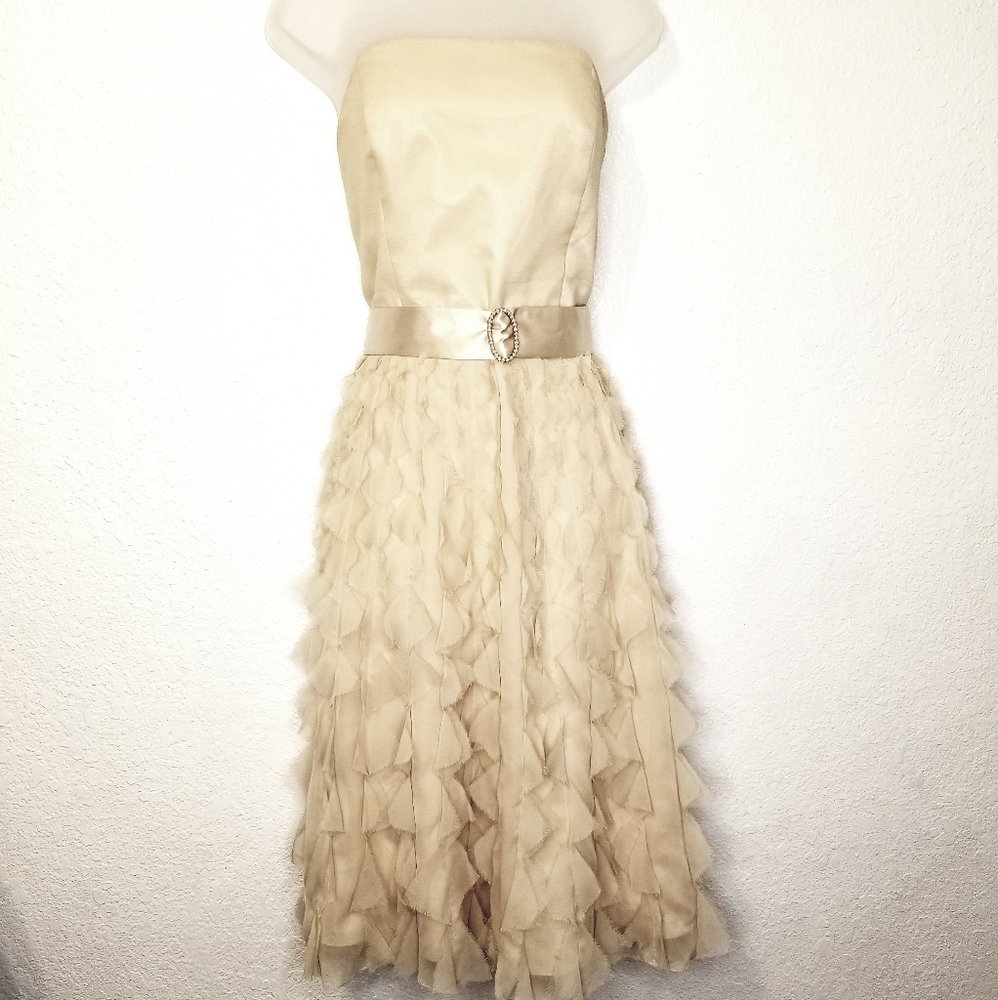 White House Black Market asymmetric ruffle dress